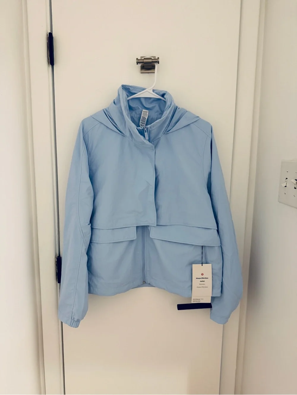 lululemon athletica Always Effortless Powder Blue Hooded Utility Jacket Size 10